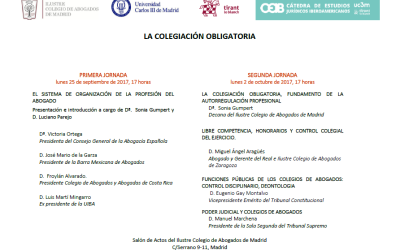 PRÓXIMOS EVENTOS: JORNADAS LA COLEGIACIÓN OBLIGATORIA