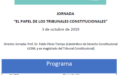 Jornada: «El papel de los tribunales constitucionales». 3 de octubre de 2019